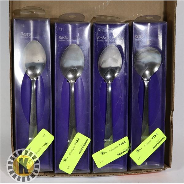 SPOONS SILVER PACK OF 4 12 IN EACH PACK