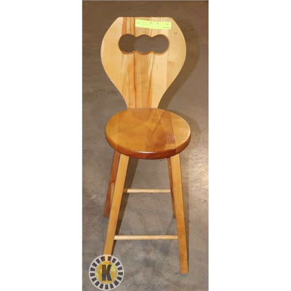 VINTAGE WOODEN BAR CHAIR 37" INCHES