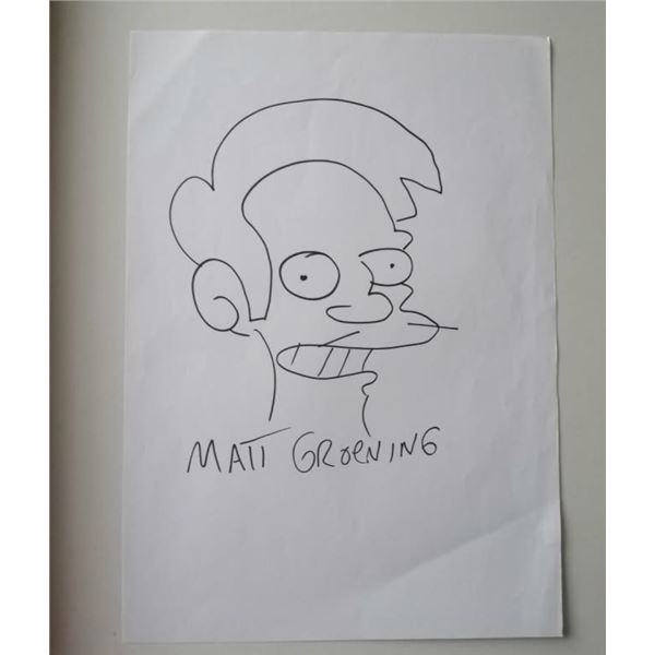 Matt Groening drawing of Apu nahasapn