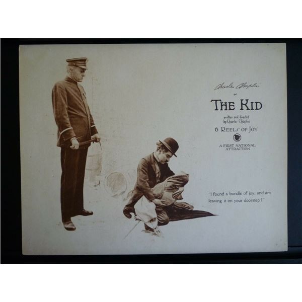 1921 THE KID - CHARLIE CHAPLIN VINTAGE LOBBY CARD. Ref: BEB