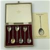 Vintage Cased Solid Silver Set Of 6 The Leicester Spoon 8.8cm Thomas Bradbury.  Ref: Noob