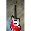 Image 1 : Squier Deluxe Jazzmaster ST Candy Apple Red w Gold Anodized Scratch Plate. Ref: Noob