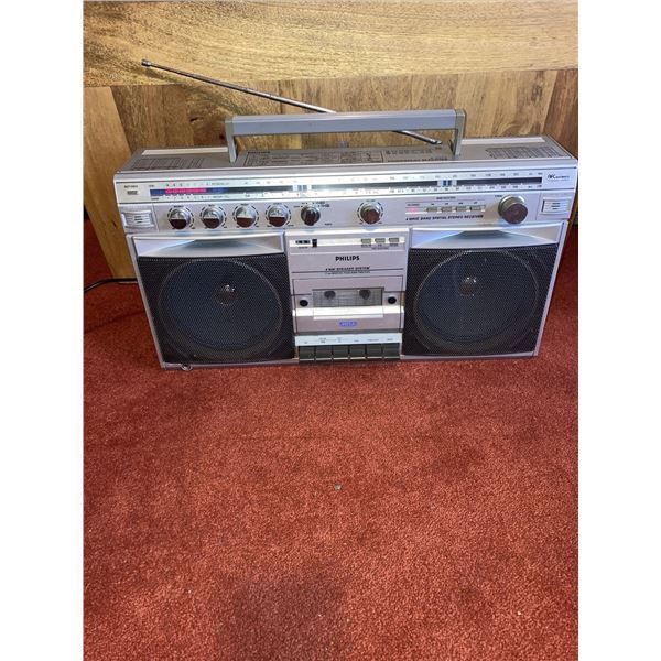 Philips D-8514 BOOMBOX SPATIAL STEREO VINTAGE CASSETTE TAPE RECORDER RADIO 8514. Ref: Noof