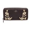 Image 1 : Coach Black Leather Floral Accordian Zippy Wallet