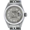 Image 1 : Rolex Ladies Stainless Steel Slate Grey Diamond 26MM Datejust Wristwatch
