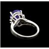 Image 3 : 3.62 ctw Tanzanite and Diamond Ring - 14KT White Gold