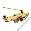 Image 5 : Victorian 14kt Gold Opal, Seed Pearl, & Natural Pearl Dangle Dual Bar Brooch