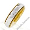 Image 5 : Men's 18kt White and Yellow Gold 5.5mm Milgrain Edged Band Ring