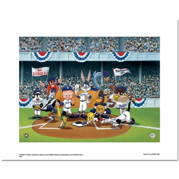 "Line Up At The Plate (Dodgers)" is a Limited Edition Giclee from Warner Brother