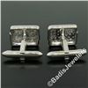 Image 6 : 18kt White Gold 1.45 ctw Pave Set Round White & Champagne Diamond Rectangular Cu