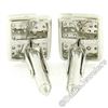 Image 7 : 18kt White Gold 1.45 ctw Pave Set Round White & Champagne Diamond Rectangular Cu
