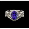 Image 2 : 14KT White Gold 1.95 ctw Tanzanite and Diamond Wedding Ring Set