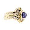 Image 1 : 1.61 ctw Blue Sapphire And Diamond Ring And Band - 14KT Yellow Gold
