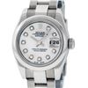 Image 1 : Rolex Ladies Stainless Steel Mother Of Pearl Diamond Quickset Datejust Wristwatc