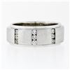 Image 1 : Men's 8.9mm 14K Gold 0.40 ctw Round Brilliant Diamond Brushed Wedding Band Ring