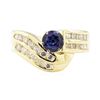Image 2 : 1.78 ctw Blue Sapphire And Diamond Ring - 14KT Yellow Gold