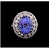 Image 2 : 9.23 ctw Tanzanite and Diamond Ring - 14KT White Gold