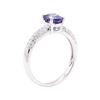 Image 4 : 1.14 ctw Sapphire and Diamond Ring - 18KT White Gold