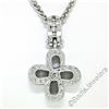 Image 1 : 14kt White Gold 0.44 ctw Diamond Open Flower Pendant Necklace