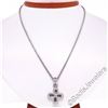 Image 2 : 14kt White Gold 0.44 ctw Diamond Open Flower Pendant Necklace