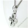 Image 3 : 14kt White Gold 0.44 ctw Diamond Open Flower Pendant Necklace