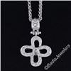 Image 8 : 14kt White Gold 0.44 ctw Diamond Open Flower Pendant Necklace