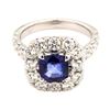 Image 2 : 1.62 ctw Sapphire and Diamond Ring - 14KT White Gold