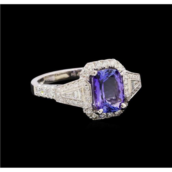 14KT White Gold 1.94 ctw Tanzanite and Diamond Ring