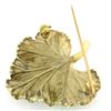 Image 8 : Unique Omega Vintage 14K Yellow Gold Green Enamel & Diamond Detailed Leaf Brooch