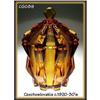 Image 1 : CZECH CUBIST LIDDED TOPAZ color GLASS BOWL #1789572