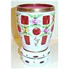 Image 1 : Bohemian Cranberry Overlay Vase Floral Panel #1789633