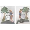 Image 1 : 1940s Metal Hula Hawaiian Girl Clock #1789639