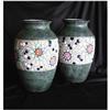 Image 1 : CZECH AMPHORA  Deco Matched Pair  Florals #1789682