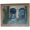 Image 1 : M. C. Feild "Courtyard" Oil Painting d.1926 #1789746