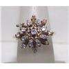 Image 1 : Estate Hallmarked Diamond Snowflake Ring 14kt #1789990