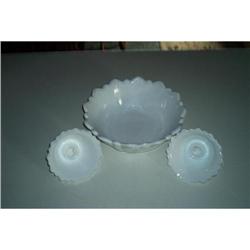 Wild Rose Bowl And Matching Candle Holders #1801291