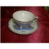 Image 1 : Footed Cup and Saucer Set Signed   #1801498