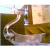 Image 1 : A SPLENDID COMPLETELY CLEAR GLASS SWAN BOWL #1801686