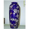 Image 1 : Handpainted Blue Japan Vase w/ Flowers #1801752