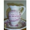 Image 1 : Pink Floral (Rose) Colonial Pitcher & Saucer #1801754