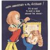 Image 1 : old vintage ANNIVERSARY CARD ~ LOVE ~ used #1802002