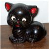 Image 1 : old Black Ceramic Japan Cat Figurine Statue #1802034