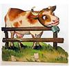 Image 1 : old vintage DIE CUT MOVABLE COW CARD display #1802183