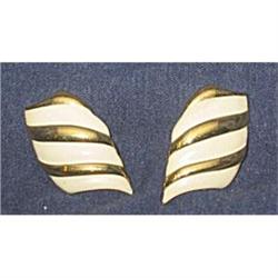 old  Monet White Gold Swirl Earrings #1802200