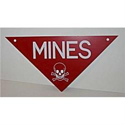 old vintage VIETNAM MINE MINE SIGN skull #1802214