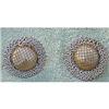 Image 1 : Round Button Champagne Gold Fabric Tiebacks #1802225