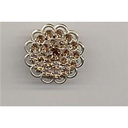 Dark Amber Circle Rhinestone Brooch Pin Costume#1802236