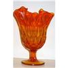 Image 1 : old vintage ORANGE AMBERINA FLUTED compote #1802270