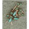Image 1 : Estate Find Green Rhinestone Leaf Brooch Pin #1802278