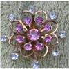 Image 1 : Vintage Pink Rhinestone Snowflake Brooch Pin #1802284